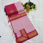 Kalyani Cotton Saree - Baby Pink & Rani Pink