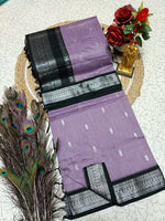 Kalyani Cotton Saree - Dusty Mauve & Black